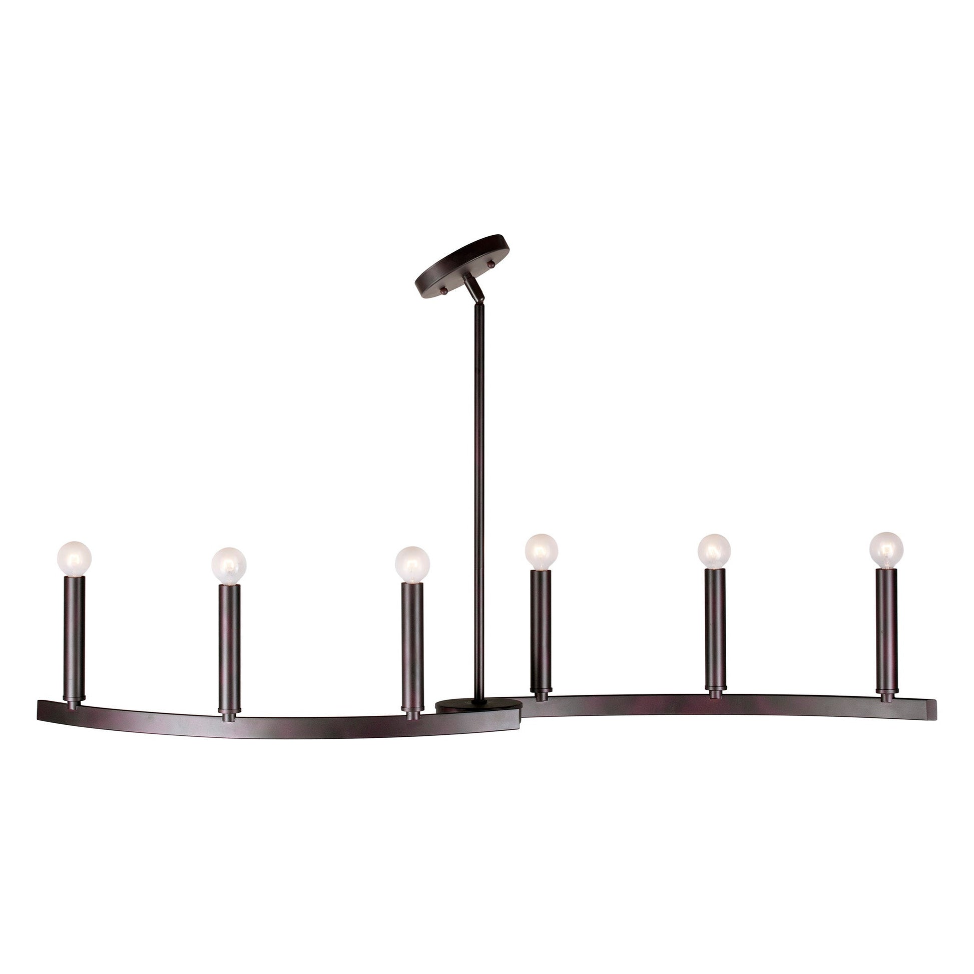 Forte Lighting Wyatt 42" 4-Light Steel Bare Bulb Pendant Light In Antique Bronze Finish