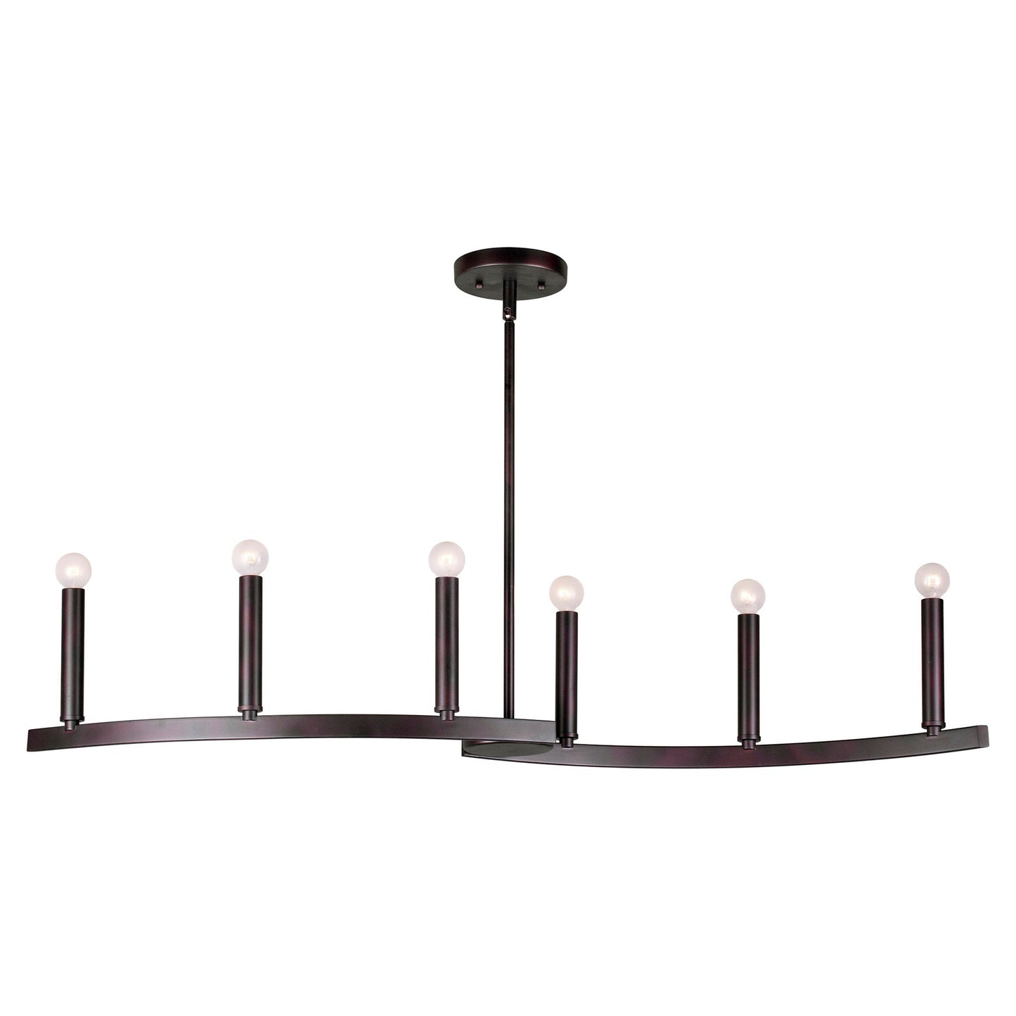 Forte Lighting Wyatt 42" 4-Light Steel Bare Bulb Pendant Light In Antique Bronze Finish