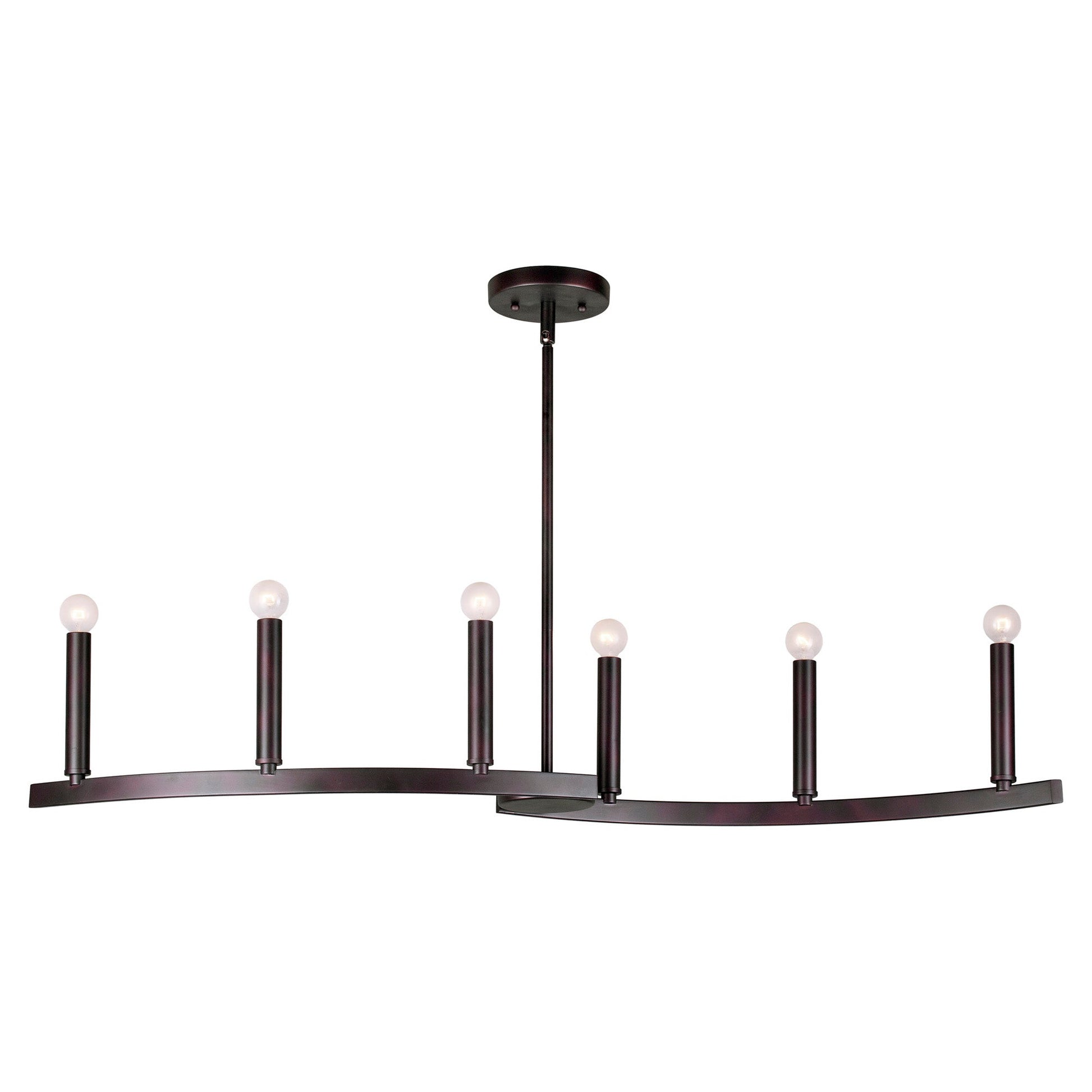Forte Lighting Wyatt 42" 4-Light Steel Bare Bulb Pendant Light In Antique Bronze Finish