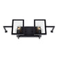 Forte Lighting Yao 21" 2-Light Steel Black Bath Bar With Clear Seedy Glass Panel Shades