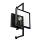 Forte Lighting Yao 7" Steel Black Wall Sconce With Clear Seedy Glass Panels Shade