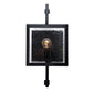 Forte Lighting Yao 7" Steel Black Wall Sconce With Clear Seedy Glass Panels Shade