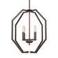 Forte Lighting Zach 18" 4-Light Steel Bare Bulb Pendant In Antique Bronze Finish