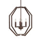 Forte Lighting Zach 18" 4-Light Steel Bare Bulb Pendant In Antique Bronze Finish