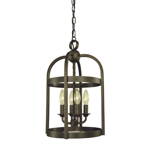 Framburg Heidelberg 10" x 17" 4-Light Iron Mini Chandelier
