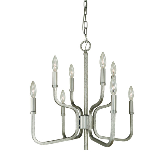 Framburg Heidelberg 21" x 21" 8-Light Satin Pewter Dining Chandelier