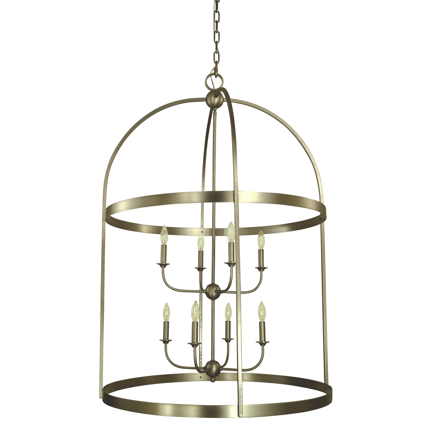 Framburg Heidelberg 34" x 51" 8-Light Satin Pewter Foyer Chandelier