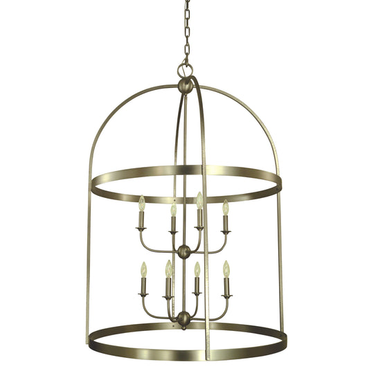 Framburg Heidelberg 34" x 51" 8-Light Satin Pewter Foyer Chandelier