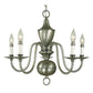 Framburg Jamestown 26" x 22" 5-Light Mahogany Bronze Dining Chandelier With Beige Pleated Softback Shade