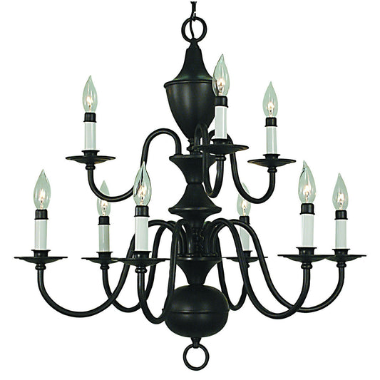 Framburg Jamestown 28" x 29" 9-Light Antique Brass Dining Chandelier