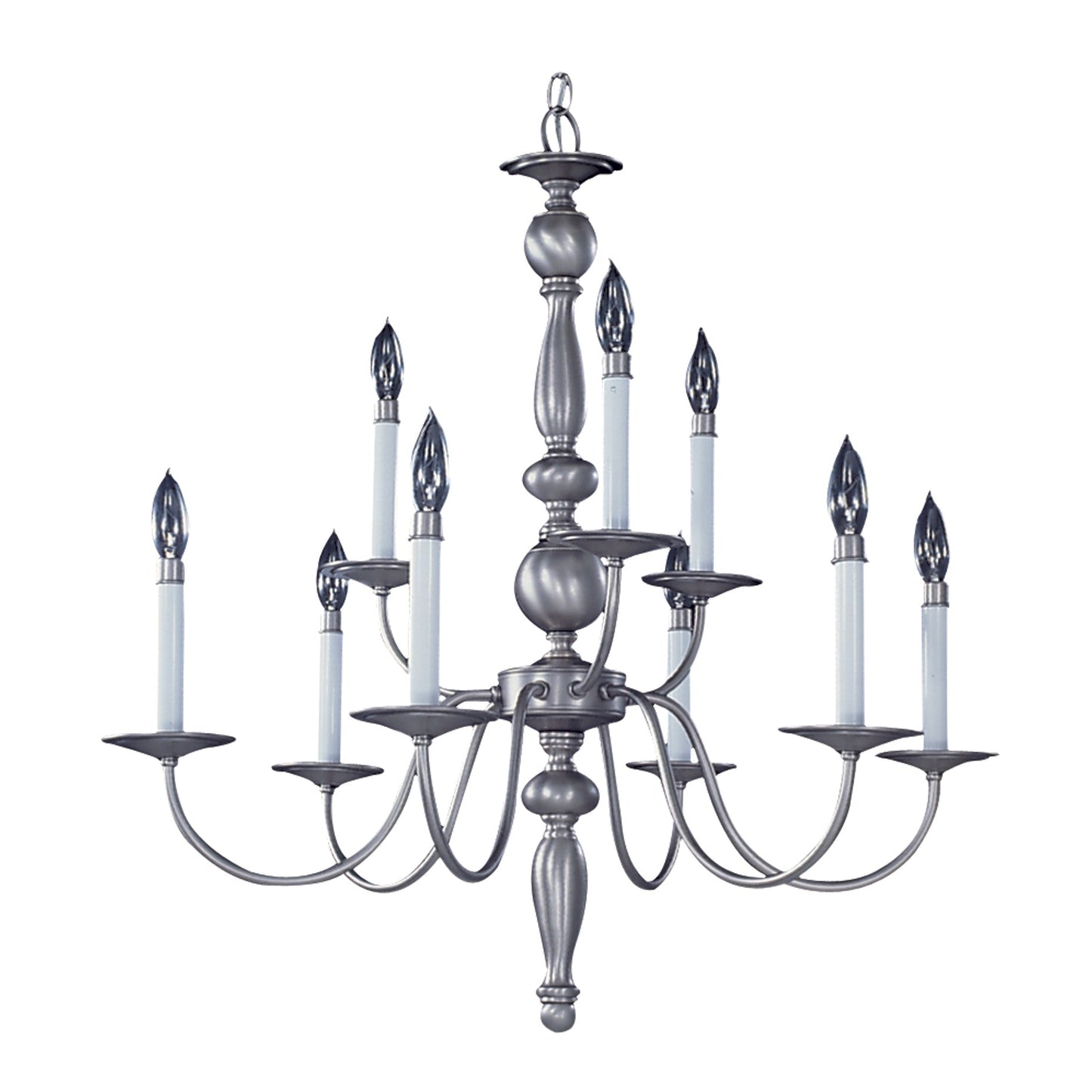 Framburg Jamestown 28" x 30" 9-Light Polished Brass Dining Chandelier