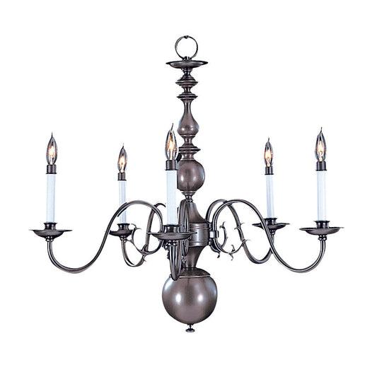 Framburg Jamestown 29" x 26" 5-Light Satin Pewter Dining Chandelier