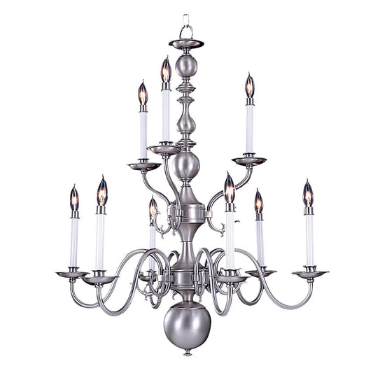 Framburg Jamestown 30" x 35" 9-Light Mahogany Bronze Dining Chandelier