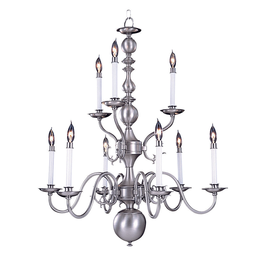 Framburg Jamestown 30" x 35" 9-Light Polished Brass Dining Chandelier