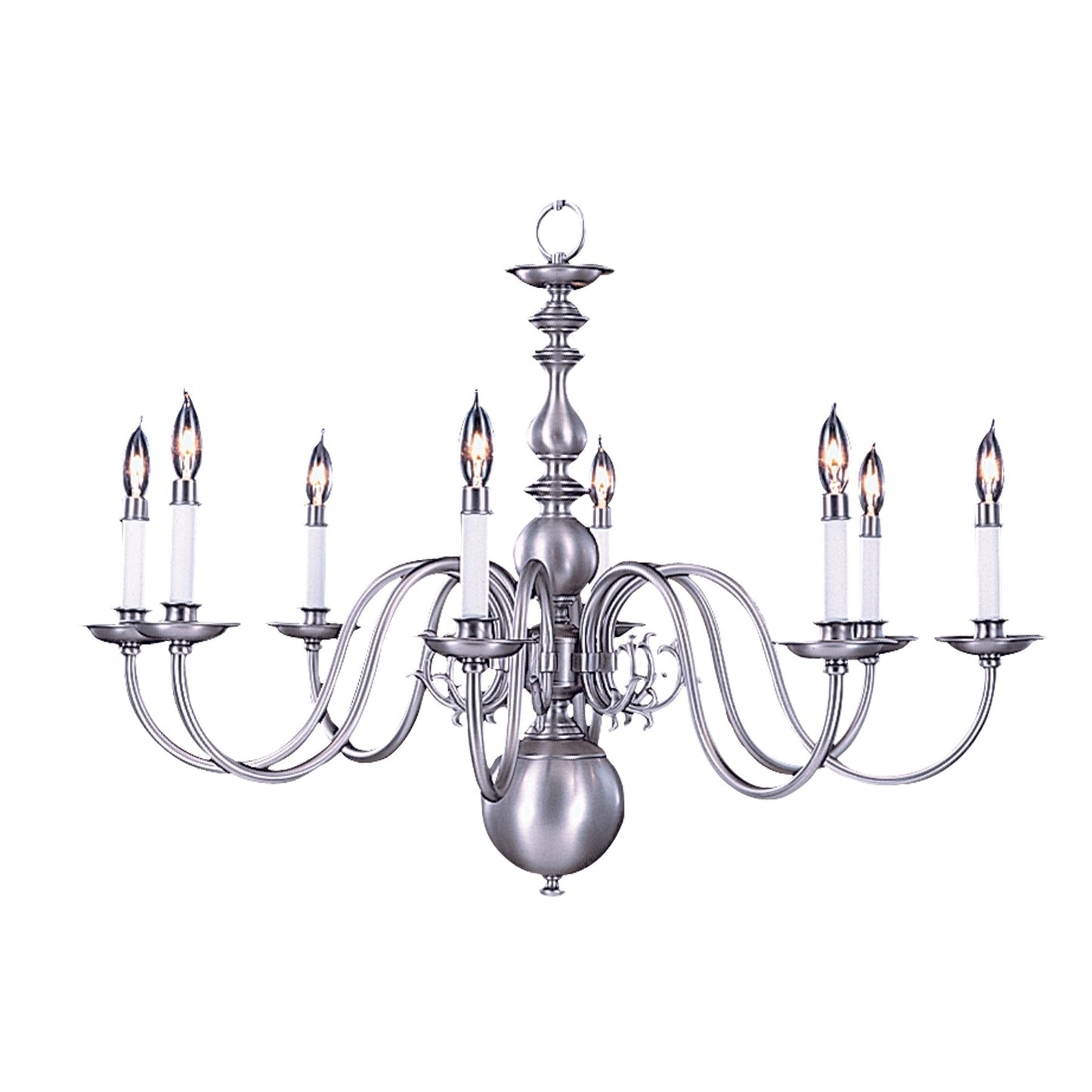 Framburg Jamestown 35" x 24" 8-Light Satin Pewter Dining Chandelier