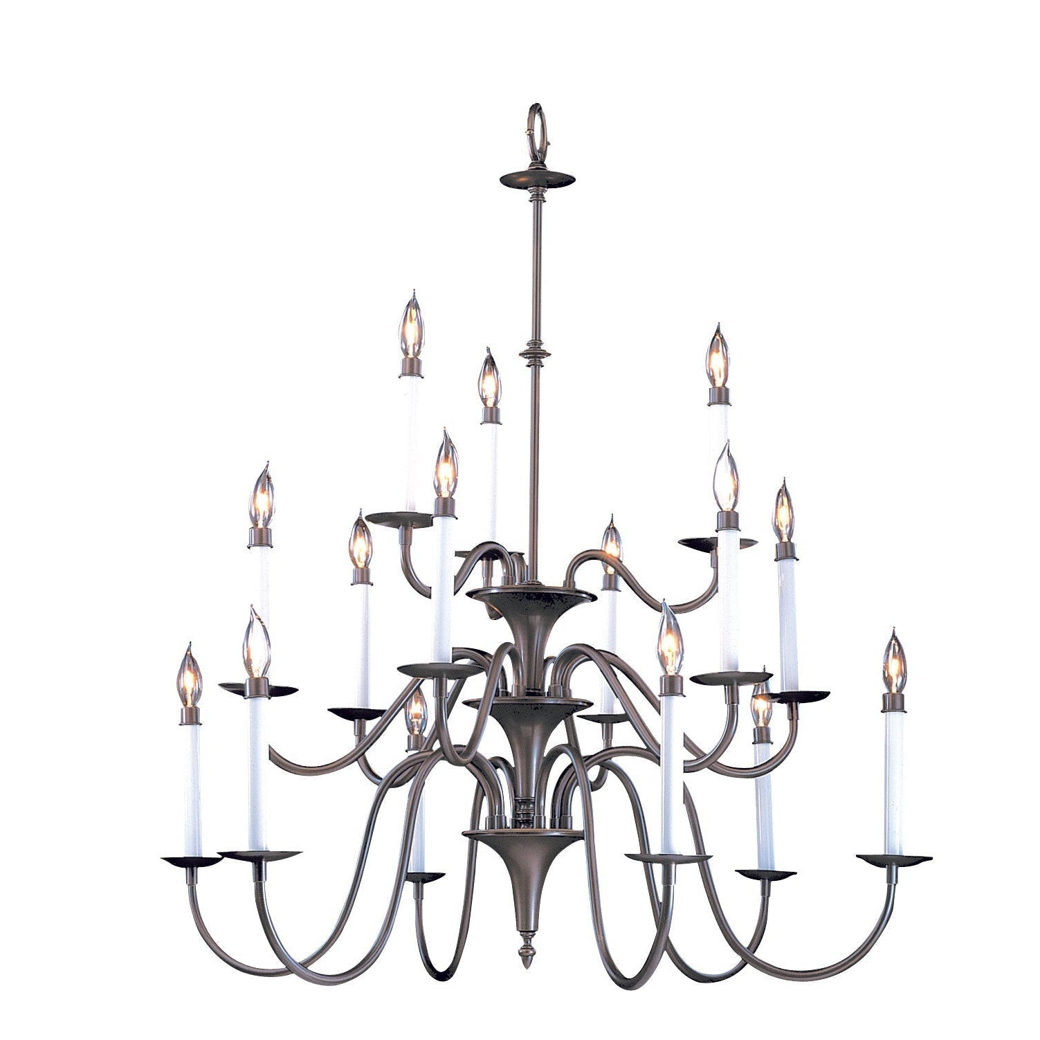 Framburg Jamestown 35" x 39" 15-Light Mahogany Bronze Foyer Chandelier