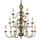 Framburg Jamestown 36" x 41" 15-Light Mahogany Bronze Foyer Chandelier