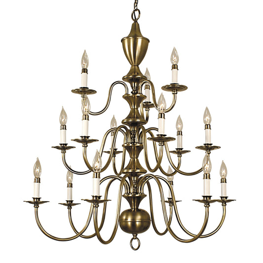 Framburg Jamestown 36" x 41" 15-Light Matte Black Foyer Chandelier