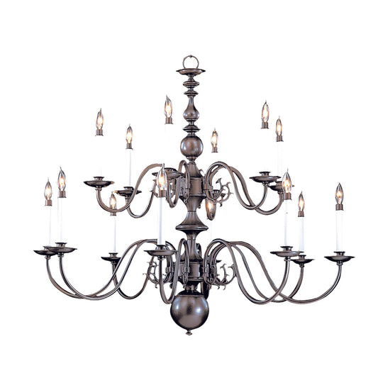 Framburg Jamestown 41" x 36" 14-Light Mahogany Bronze Foyer Chandelier