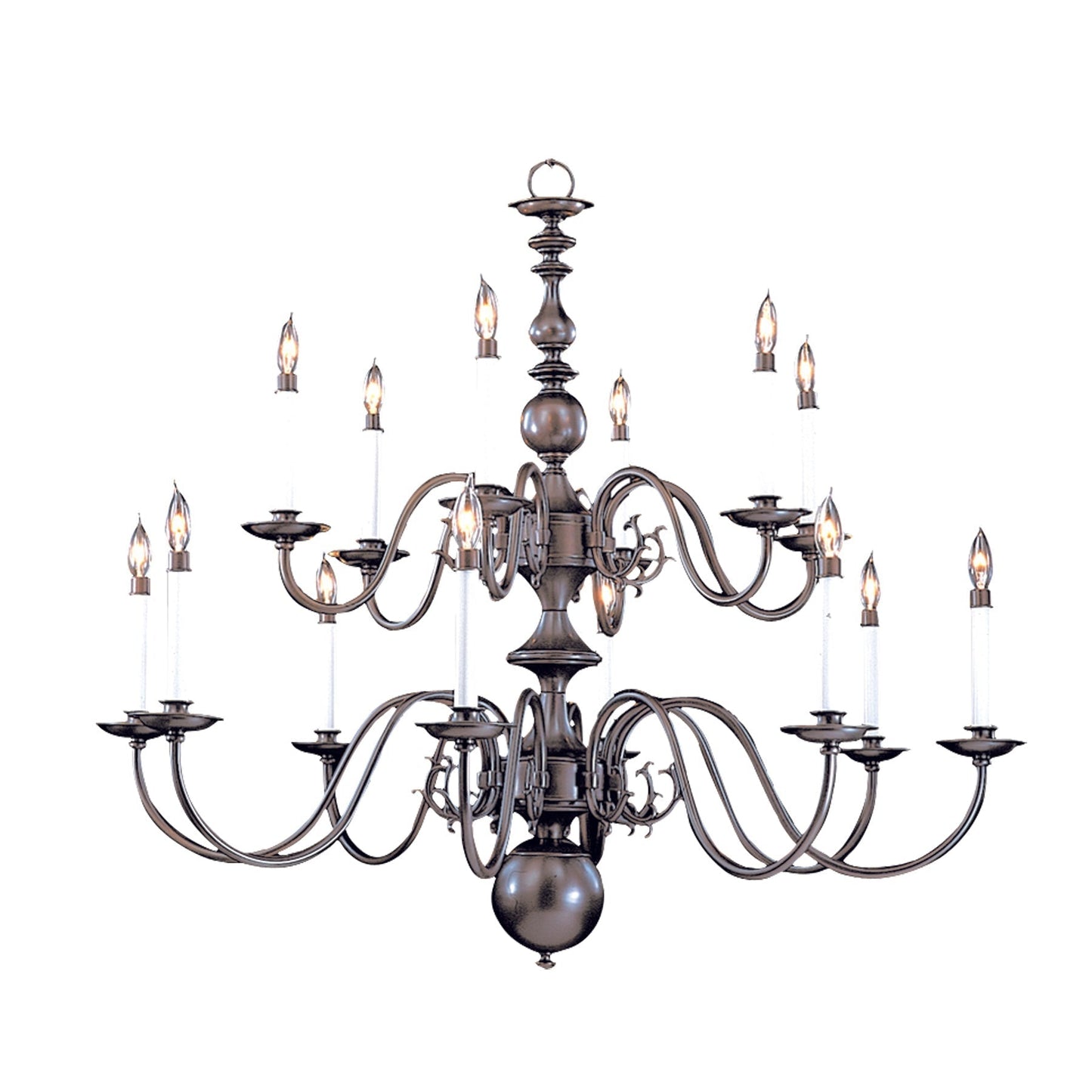 Framburg Jamestown 41" x 36" 14-Light Polished Brass Foyer Chandelier