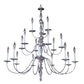 Framburg Jamestown 42" x 45" 18-Light Mahogany Bronze Foyer Chandelier