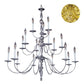 Framburg Jamestown 42" x 45" 18-Light Polished Brass Foyer Chandelier