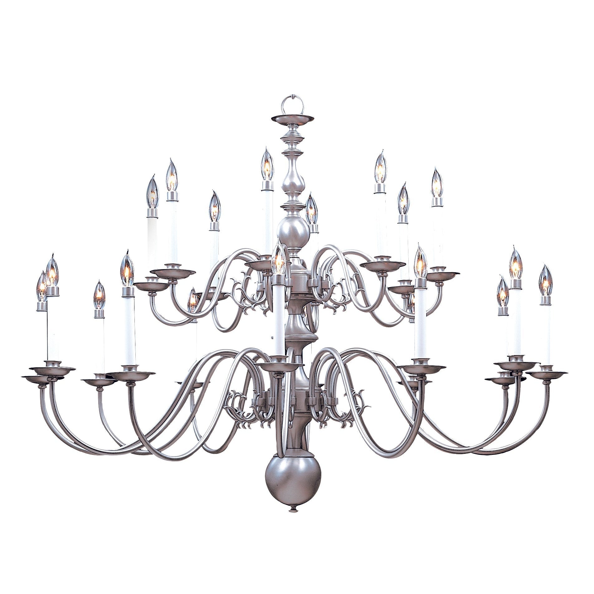 Framburg Jamestown 48" x 37" 20-Light Satin Pewter Foyer Chandelier