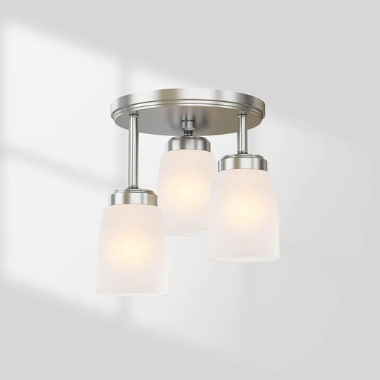 GZBtech Ceiling Light 3-Lights White Semi Flush Mount