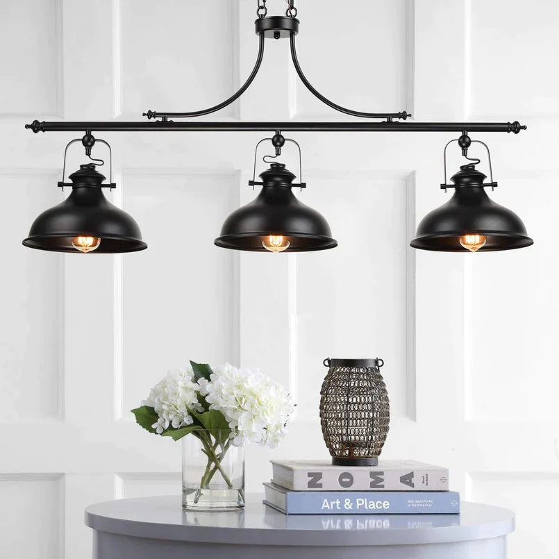 GZBtech Kitchen Island Black Dome 3-Lights Pendant