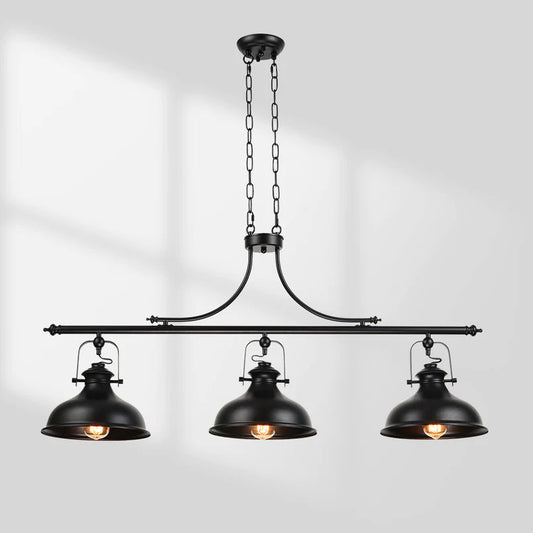 GZBtech Kitchen Island Black Dome 3-Lights Pendant
