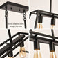 GZBtech Kitchen Island Linear Black 4-Lights Pendant