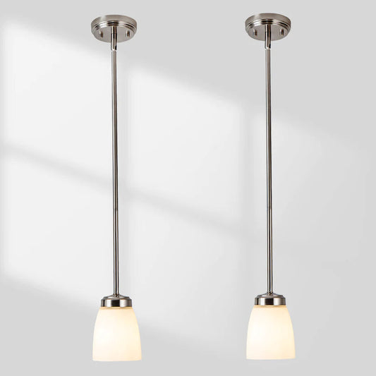 GZBtech Kitchen Island Mini Silver Double Pendant Light