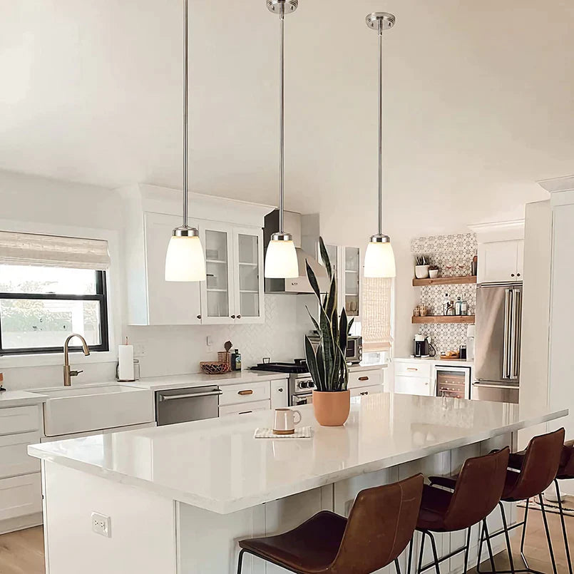 GZBtech Kitchen Island Mini Silver Single Pendant Light