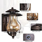 GZBtech Rustic Glass Lantern Outdoor Wall Sconce