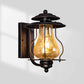 GZBtech Rustic Glass Lantern Outdoor Wall Sconce