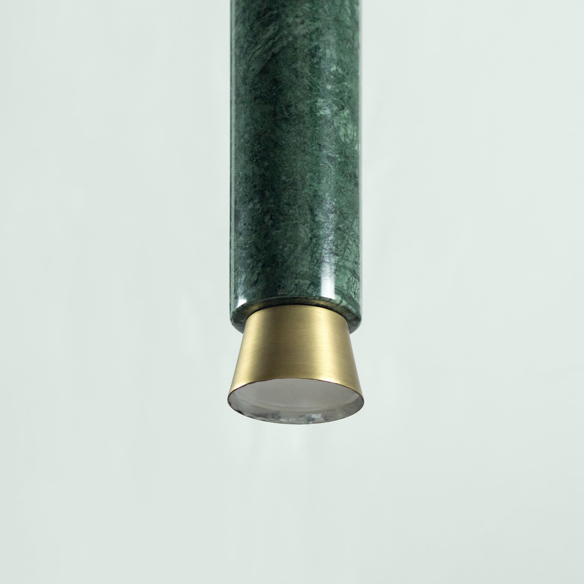 G.Luce Agua 2" 1-Light Guatemala Marble Body Pendant Light With Bronze Brass Shade