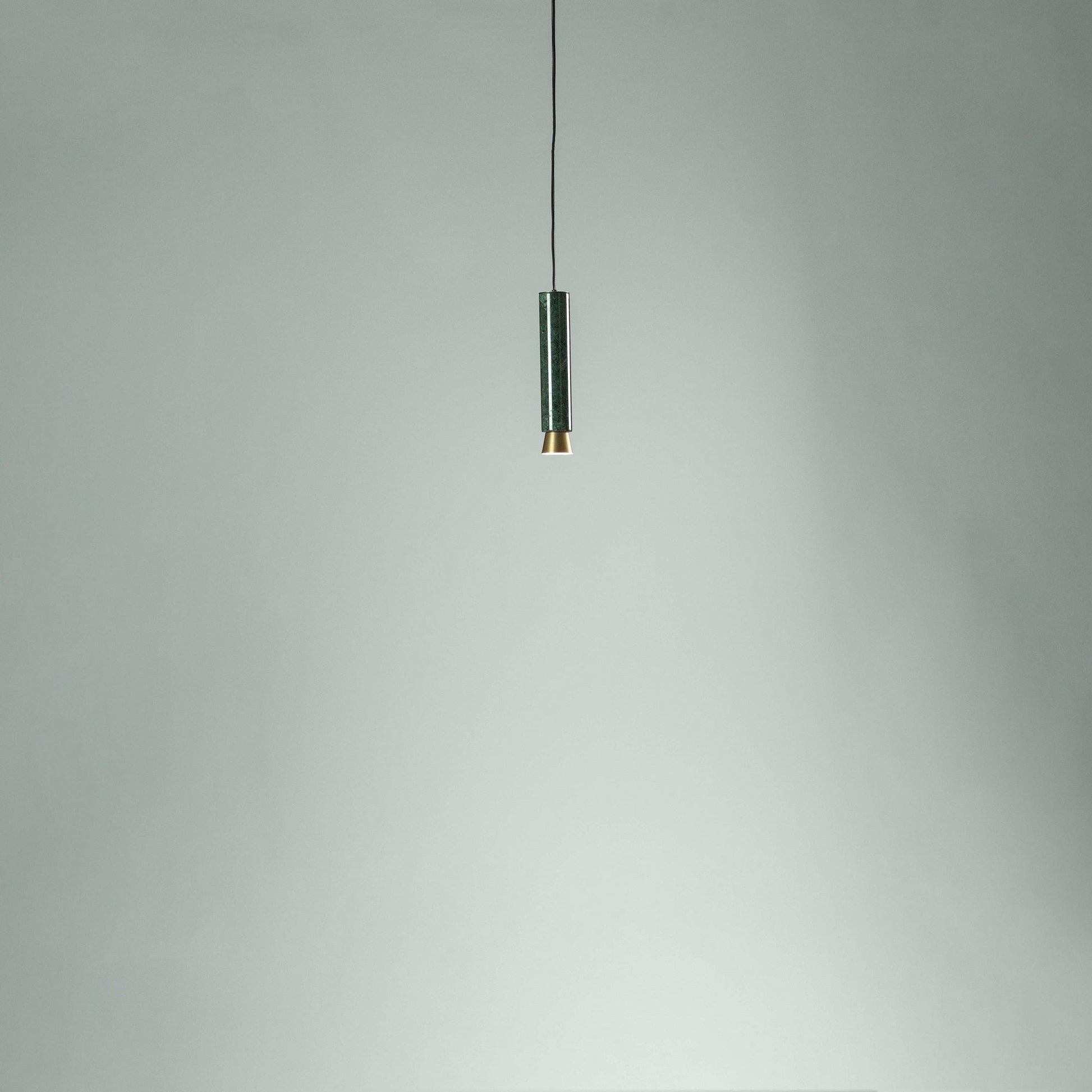 G.Luce Agua 2" 1-Light Guatemala Marble Body Pendant Light With Bronze Brass Shade