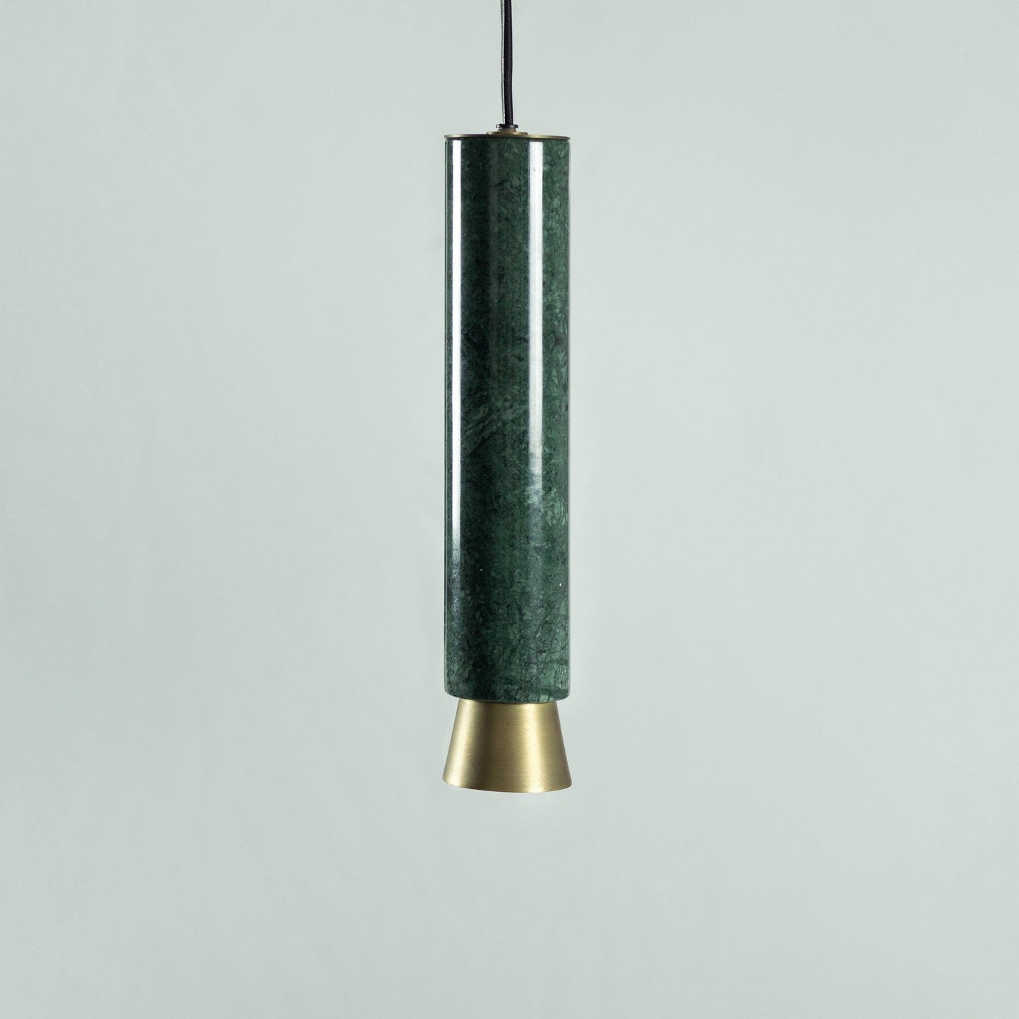 G.Luce Agua 2" 1-Light Guatemala Marble Body Pendant Light With Bronze Brass Shade