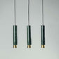 G.Luce Agua 2" 3-Light Guatemala Marble Body Pendant Light Set With Bronze Brass Shades