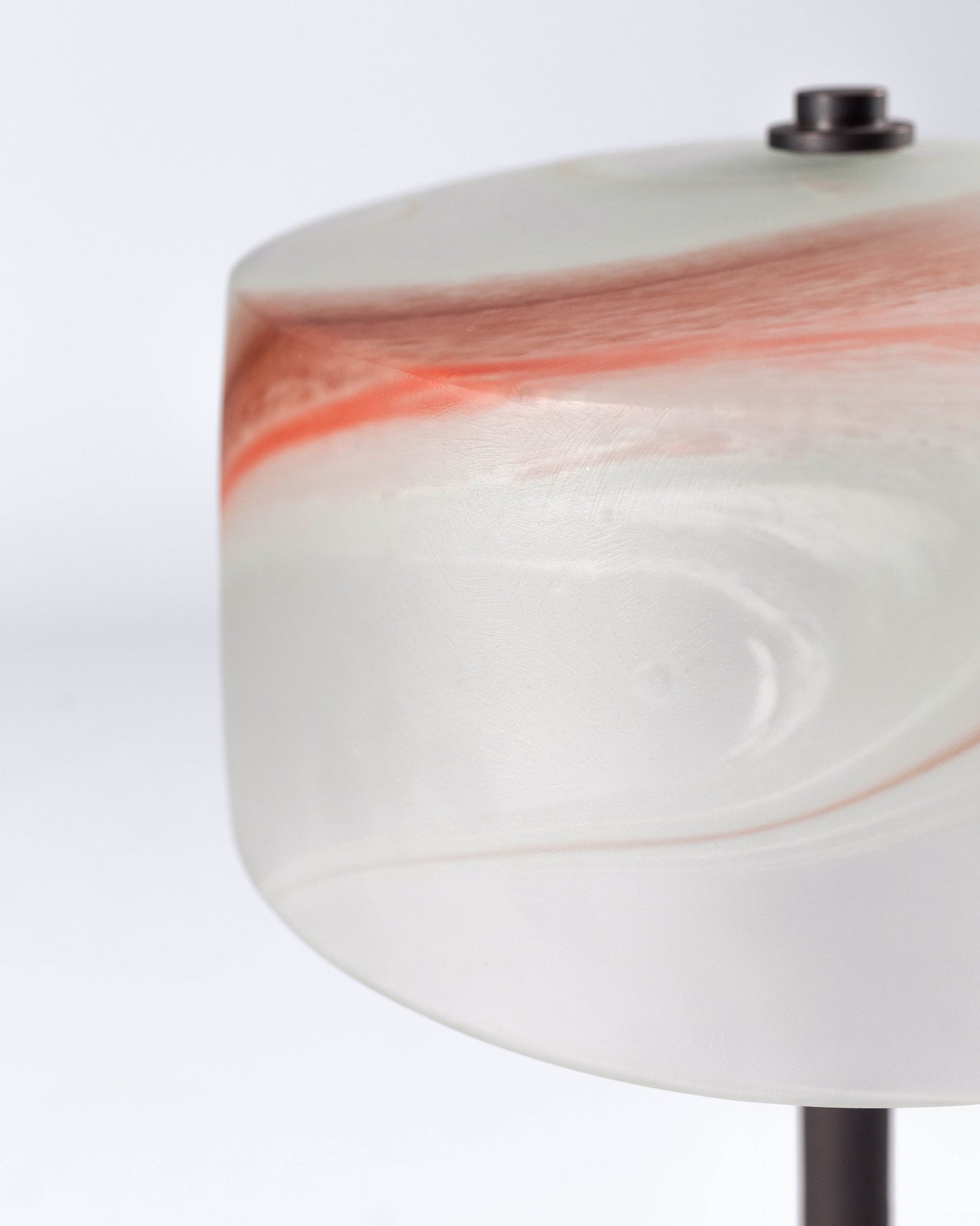G.Luce Aura 20" 1-Light Satin Light Gold, Copper Or Bronze Finish Table Lamp With Decorative Glass Shade