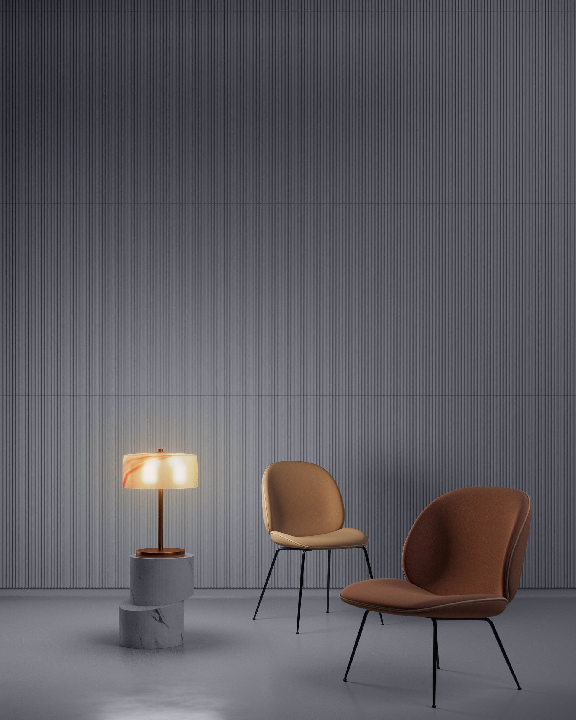 G.Luce Aura 20" 1-Light Satin Light Gold, Copper Or Bronze Finish Table Lamp With Decorative Glass Shade