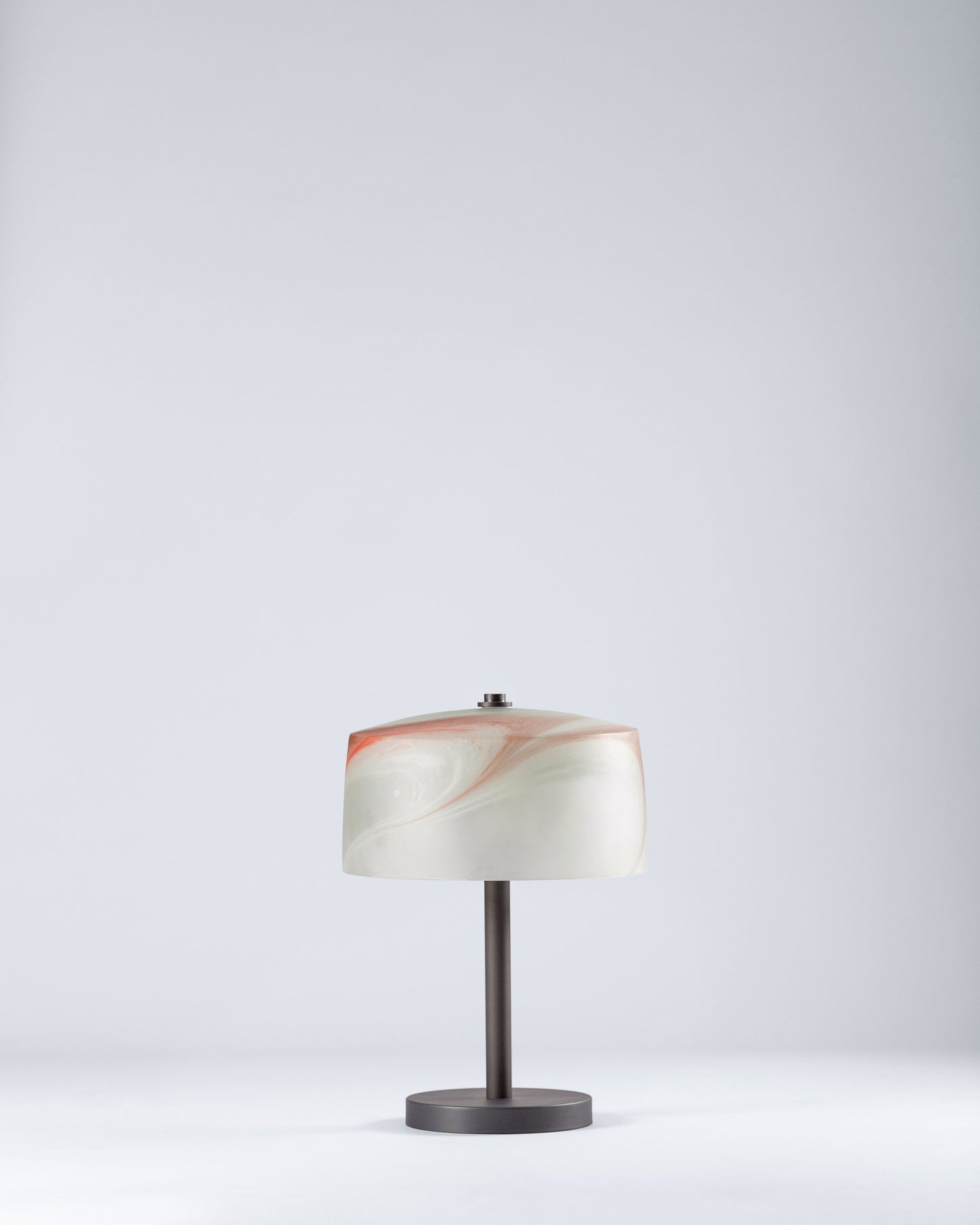 G.Luce Aura 20" 1-Light Satin Light Gold, Copper Or Bronze Finish Table Lamp With Decorative Glass Shade