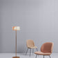 G.Luce Aura 62" 1-Light Satin Light Gold, Copper Or Bronze Finish Floor Lamp With Decorative Glass Shade