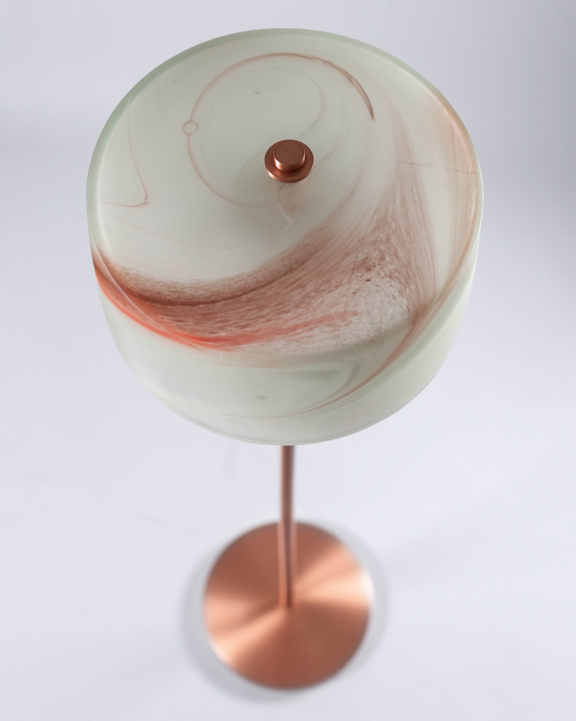 G.Luce Aura 62" 1-Light Satin Light Gold, Copper Or Bronze Finish Floor Lamp With Decorative Glass Shade
