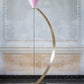 G.Luce Balestra 80" 1-Light Satin Light Gold Finish Floor Lamp With Marble & Brass Base