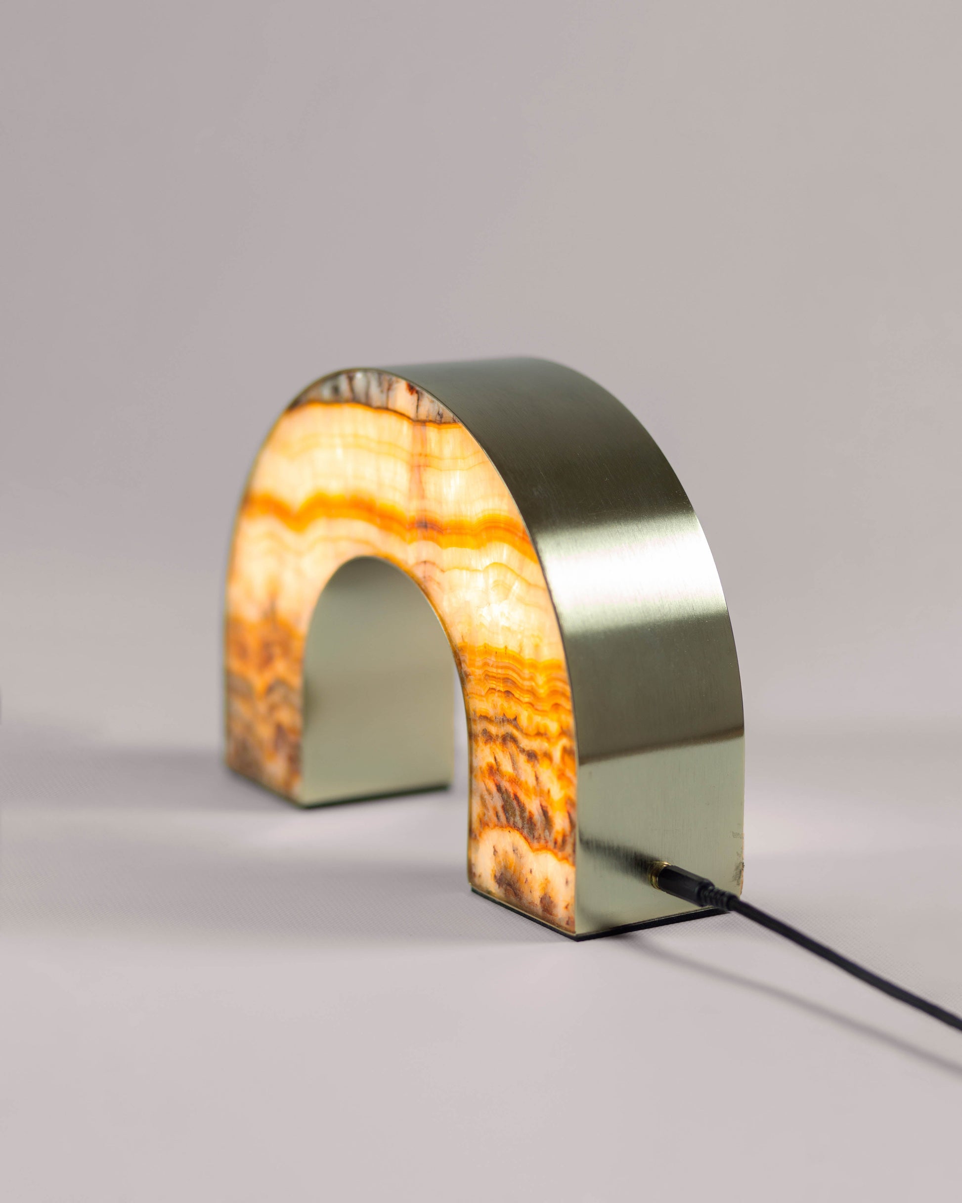 G.Luce Bridget 7" Brass In A Light Satin Gold Finish Small Table Lamp