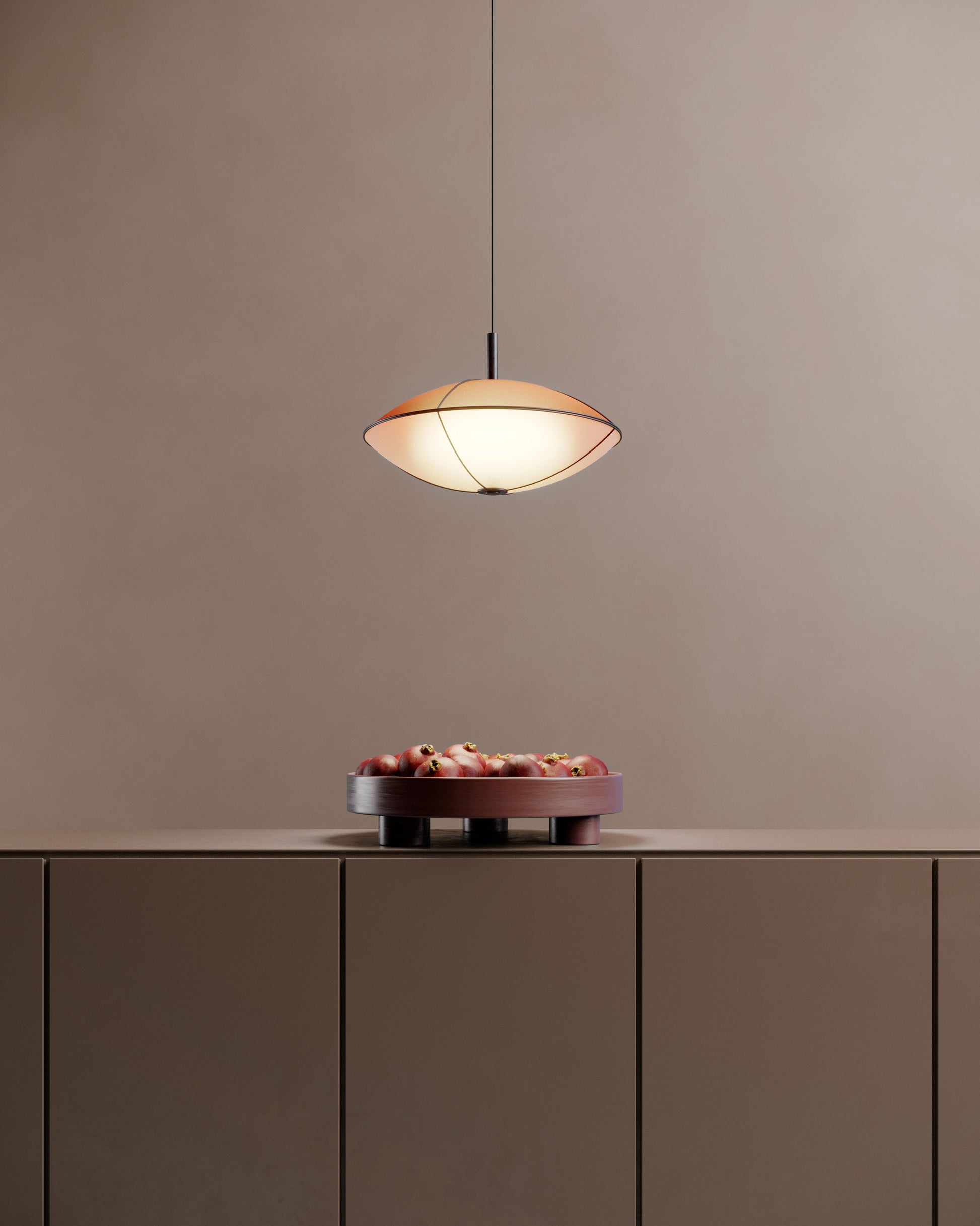 G.Luce Dome 20" Satin & Enamelled Glass Pendant Light