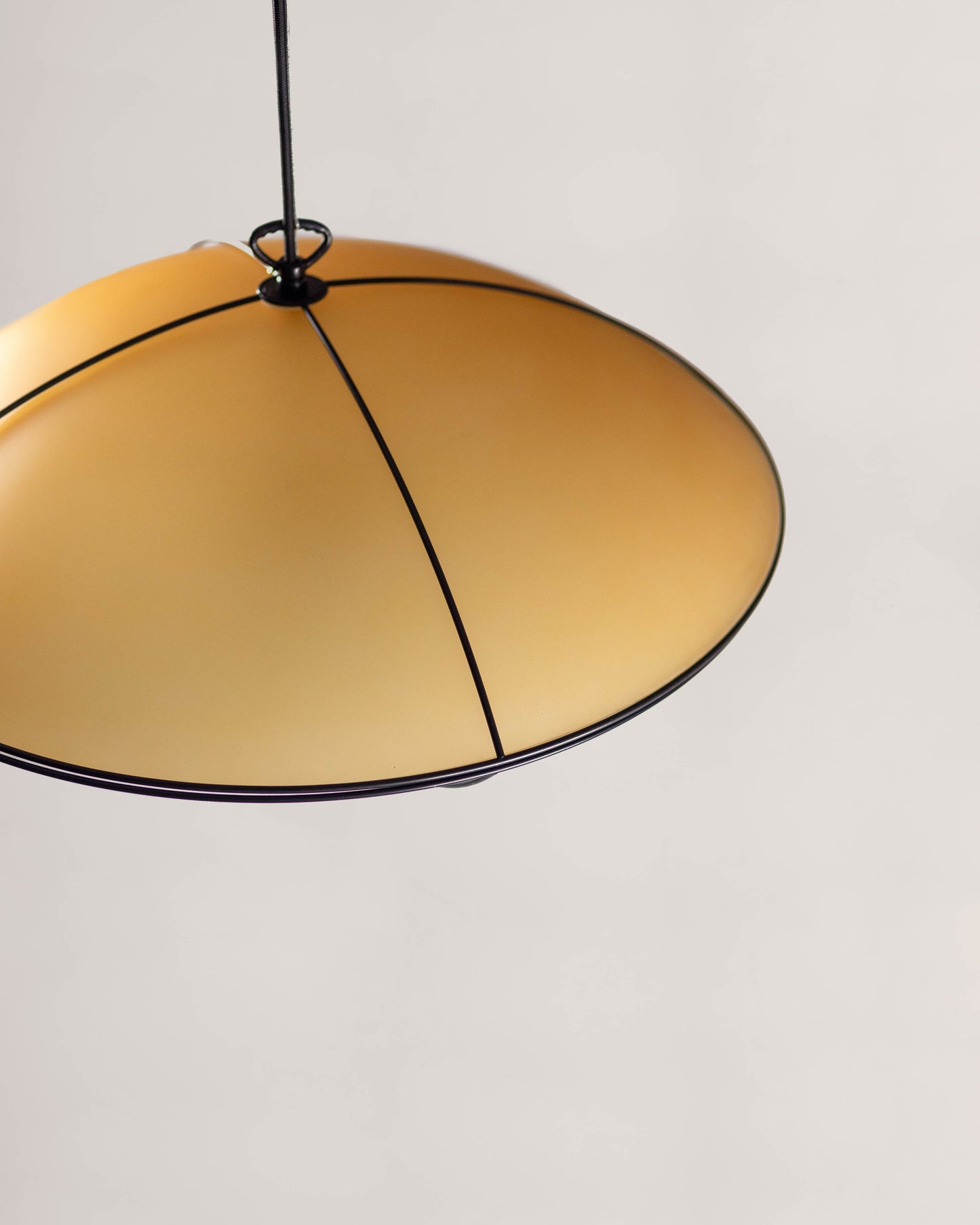 G.Luce Dome 20" Satin & Enamelled Glass Pendant Light