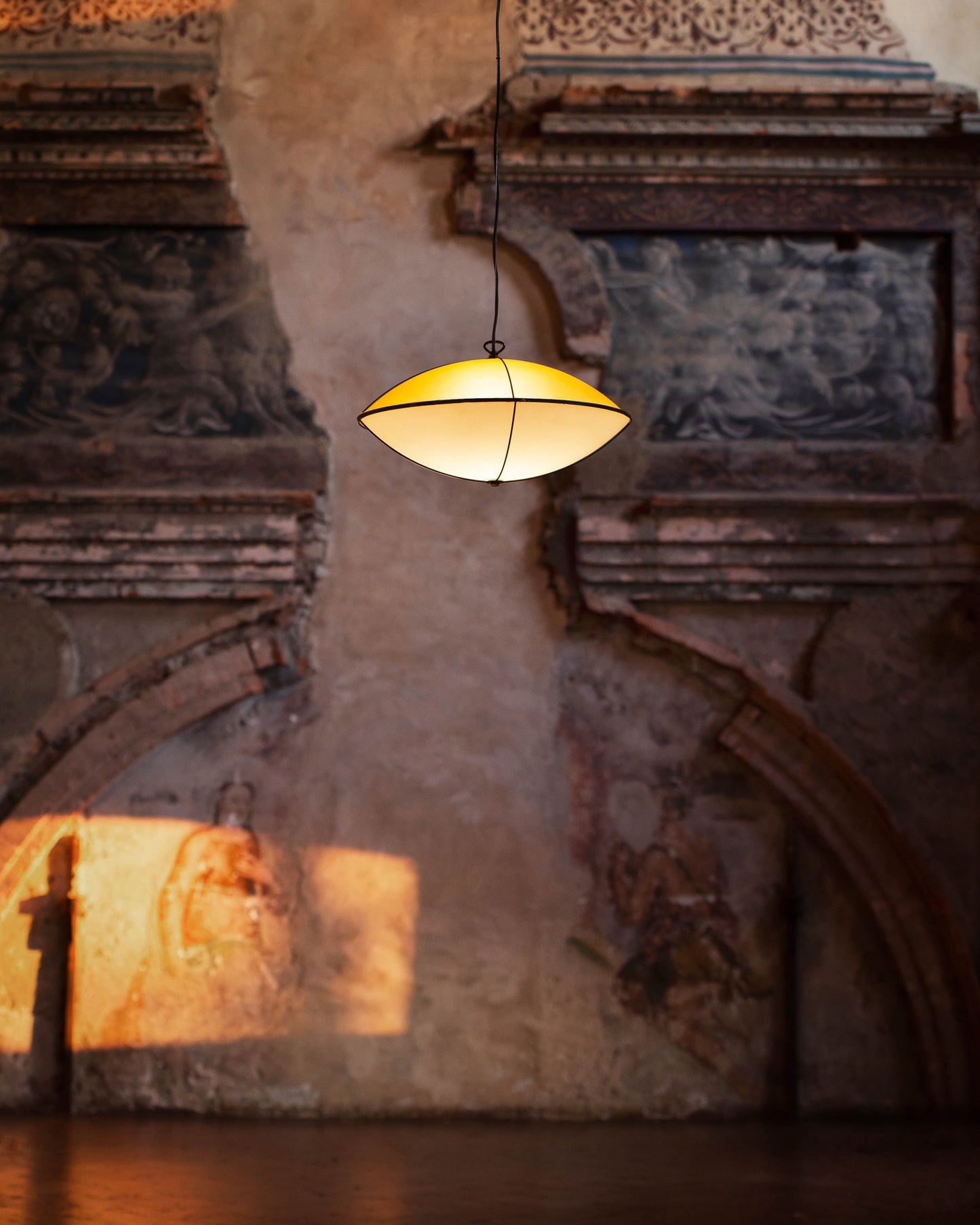 G.Luce Dome 20" Satin & Enamelled Glass Pendant Light