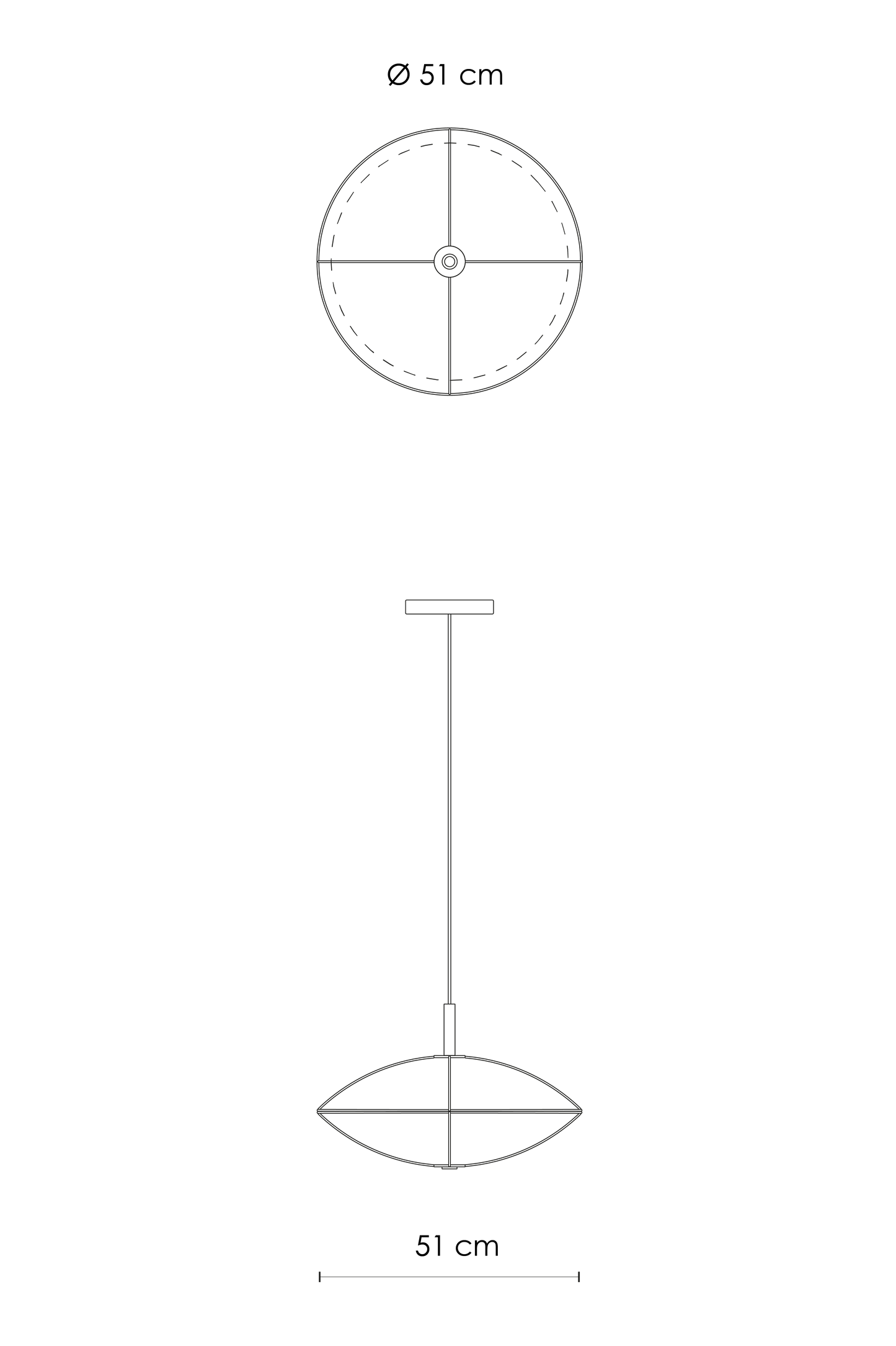 G.Luce Dome 20" Satin & Enamelled Glass Pendant Light